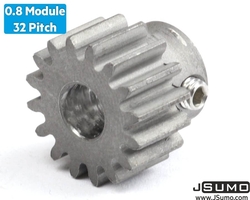 Jsumo - 0.8 Modül Çelik Pinyon Dişli 16T (6mm Delikli)