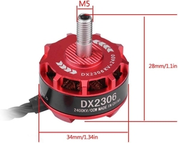 DX2306 2300KV Fırçasız Drone Motoru - CCW - Thumbnail